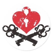Heart Lock and Keys stickers