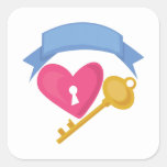 Heart Lock Square Sticker