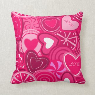 Heart Lollipops Design Pillow