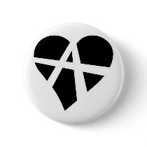 Heart Love Anarchy Symbol Anarchist Anarchism Button