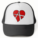 Heart Love Anarchy Symbol Anarchist Anarchism hats