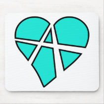 Heart Love Anarchy Symbol Anarchist Anarchism Mousepad