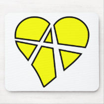 Heart Love Anarchy Symbol Anarchist Anarchism Mouse Pad