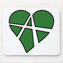 Heart Love Anarchy Symbol Anarchist Anarchism Mouse Pads