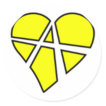 Heart Love Anarchy Symbol Anarchist Anarchism Round Stickers