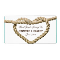Heart Love Knot Western Water Bottle Label