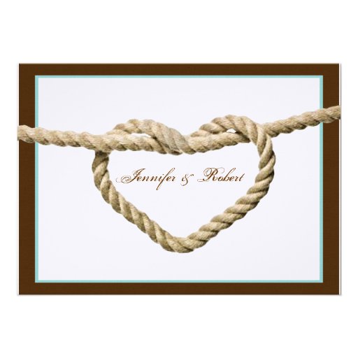 Heart Love Knot Western Wedding Invitation