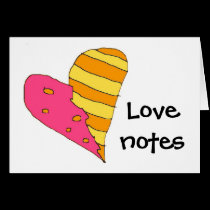 heart, Love notes cards