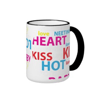 Heart Made With Valentines Words Coffee Mugs