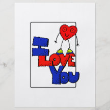 Heart man on I love you text Flyer Design