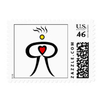 Heart Man Postage Stamp