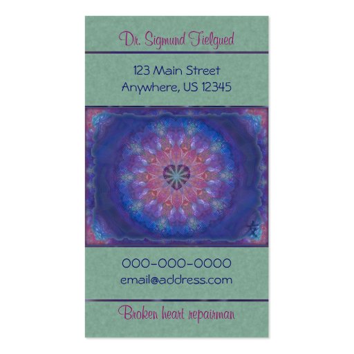 Heart Mandala Standard Card Business Cards (front side)