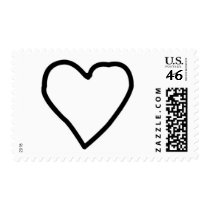 HEART MARKER SKETCH POSTAGE STAMPS
