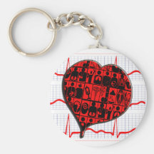 HEART MEDICAL SPECIALTIES CARDIOGRAM KEYCHAIN