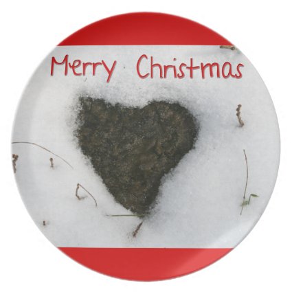 Heart melting snow / Merry Christmas Party Plates