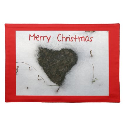 Heart melting snow / Merry Christmas Cloth Placemat