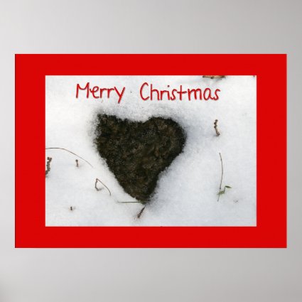 Heart melting snow / Merry Christmas Poster