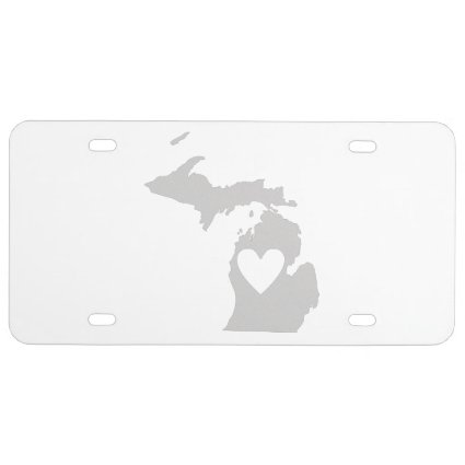 Heart Michigan state silhouette License Plate