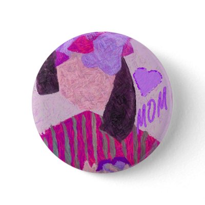 HEART MOM Button by jenteal