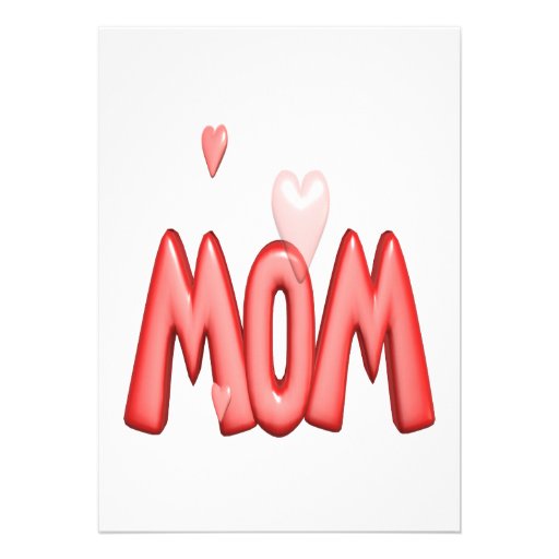 Heart Mom Custom Invitations