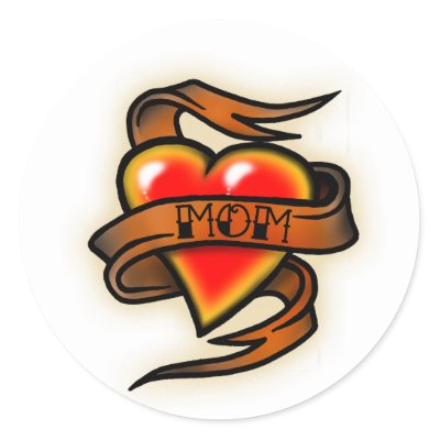 Mom heart tattoo sticker