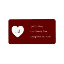 Heart Monogram Avery Label