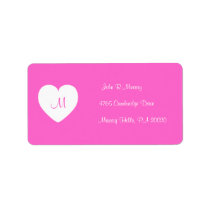 Heart Monogram Avery Label