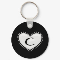 Heart Monogram Keychain by CuteSmallThings Heart Monogram Keychain