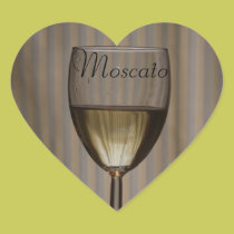 Heart Moscato Wine Glass Stickers stickers