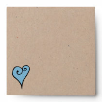 Heart Motif blue kraft Square Envelope envelopes