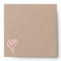 Heart Motif white kraft Square Envelope envelopes