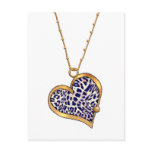 Heart Necklace 08 Leopard Spots Postcard