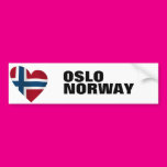 Heart Norwegian Flag Bumper Sticker