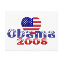 'Heart' Obama 2008 Postcard postcards