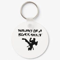 Heart of a black belt keychains