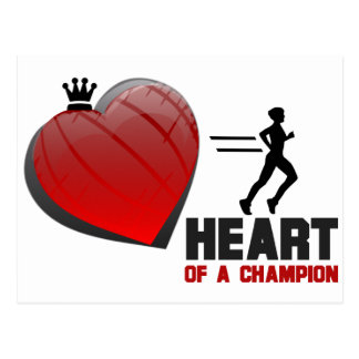 Heart Of A Champion Running Postcard | Zazzle