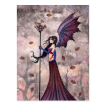 Heart of Autumn Vampire Gothic Fairy Postcard