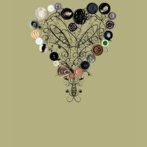 Heart of Buttons and Vines t-shirts