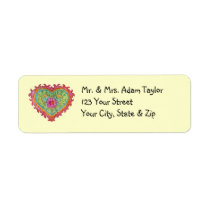 Heart of Flames Return Address Label labels