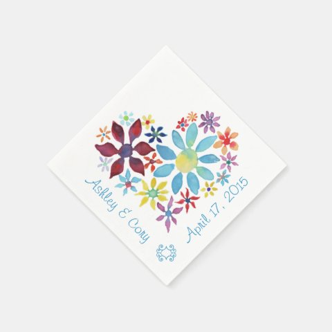 Heart of Flowers Disposable Napkin