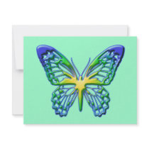 Heart of Gold Butterfly Personalized Announcements