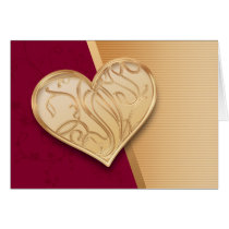 love, passion, feelings, emotions, emotive, heart, couple, relation, infatuation, engravings, golden, gold, stripes, classic, best, selling, seller, best selling, creative, unique, Card with custom graphic design
