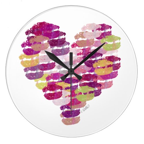 Heart of Kisses Wall Clock
