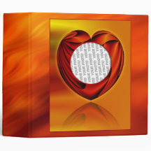 Heart Of Life - template | fire red waves 3 Ring Binder