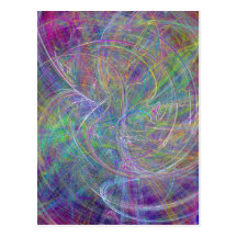 Heart of Light – Aqua Flames Indigo Abstract Postcard