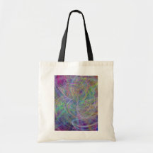 Heart of Light – Aqua Flames & Indigo Swirls Canvas Bags