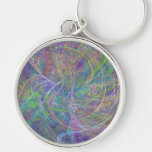 Heart of Light – Aqua Flames & Indigo Swirls Keychains