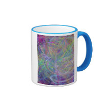 Heart of Light – Aqua Flames & Indigo Swirls Coffee Mug