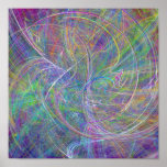 Heart of Light – Aqua Flames & Indigo Swirls Posters