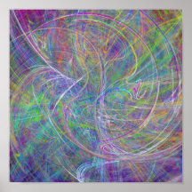 Heart of Light – Aqua Flames & Indigo Swirls Posters